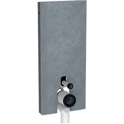 Panneau sanitaire Monolith WC au sol grès céramique aspect ardoise/aluminium chromé noir 114 cm