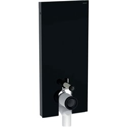 Panneau sanitaire Monolith WC au sol verre noir/aluminium chromé noir 114 cm
