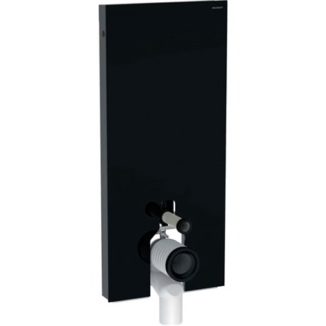 Panneau sanitaire Monolith WC au sol verre noir/aluminium chromé noir 114 cm Panneau sanitaire Monolith WC au sol verre noir/aluminium chromé noir 114 cm