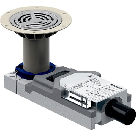 Bonde pour douche de plain pied hauteur de chape 94-114 mm Ø40 mm