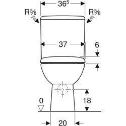 WC à poser Renova Avec bride 3/6 Litres