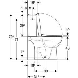 WC à poser Renova Compact Sans bride 3/6 Litres