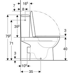 WC à poser Renova Sans bride 3/6 Litres