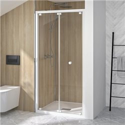 Porte de douche pliante Supra S Profilé blanc 90 cm