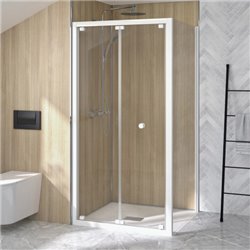 Porte de douche pliante Supra S Profilé blanc 80 cm