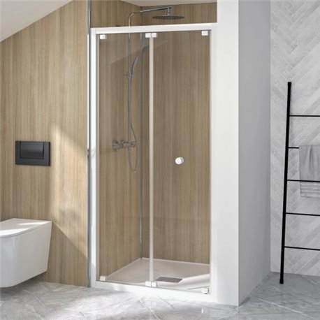 Porte de douche pliante Supra S Profilé blanc 80 cm