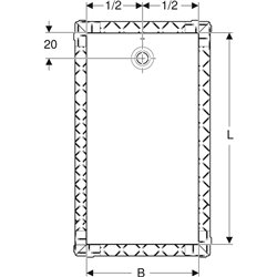 Receveur de douche Olona rectangulaire avec natte d'étanchéité 180x90 cm