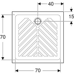 Receveur de douche Renova surélevé 80x80 cm
