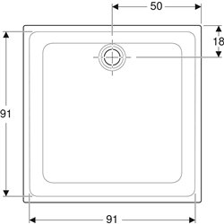 Receveur de douche Renova carré à encastrer 100x100 cm