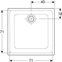Receveur de douche Renova carré à encastrer 80x80 cm