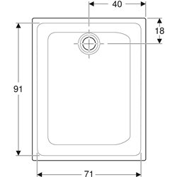 Receveur de douche Renova rectangulaire 80x100 cm
