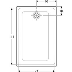 Receveur de douche Renova rectangulaire 80x120 cm