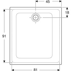 Receveur de douche Renova rectangulaire 90x100 cm