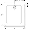 Receveur de douche Renova rectangulaire 90x100 cm