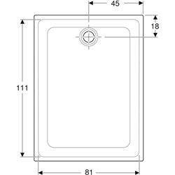 Receveur de douche Renova rectangulaire à encastrer  90x120 cm