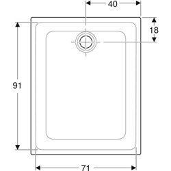 Receveur de douche Renova rectangulaire à encastrer 80x100 cm