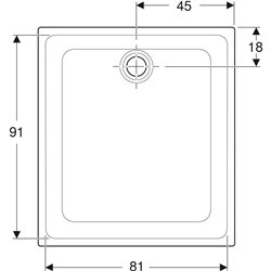 Receveur de douche Renova rectangulaire à encastrer 90x100 cm