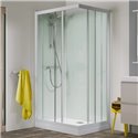 Cabine de douche Kineprime Glass Angle 9 cm 120x80 cm Mécanique Portes coulissantes