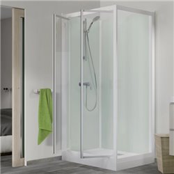 Cabine de douche Kineprime Glass Angle avec receveur 9 cm 120x80 cm Mécanique Porte pivotante