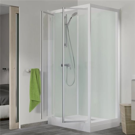 Cabine de douche Kineprime Glass Angle 18 cm 120x90 cm Thermostatique Porte pivotante Cabine de douche Kineprime Glass Angle 18 cm 120x90 cm Thermostatique Porte pivotante