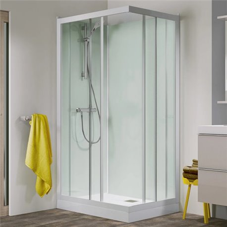 Cabine de douche Kineprime Glass Angle avec receveur 18 cm 120x80 cm Thermostatique Portes coulissantes Cabine de douche Kineprime Glass Angle avec receveur 18 cm 120x80 cm Thermostatique Portes coulissantes