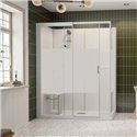 Cabine de douche Kinemagic Sérénité + Mécanique en angle 170/187 x 79/96 cm verre bande centrale dépolie