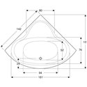 Baignoire Bastia 142x142 cm avec tablier
