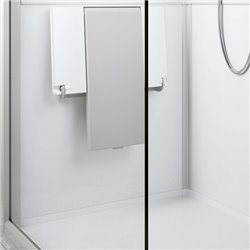Cabine de douche Kinemagic Sérénité Mécanique en angle à porte 100/117 x 89/106 cm verre bande centrale dépolie