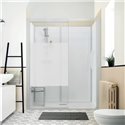 Cabine de douche Kinemagic Sérénité Mécanique en niche ouverte 160/177 x 79/86 cm verre bande centrale dépolie