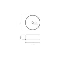Vasque Carnac Cru 355x355mm Sans trop plein