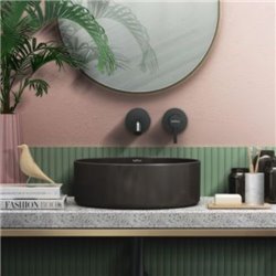 Vasque Malevich Noire 380x380 mm Sans trop plein