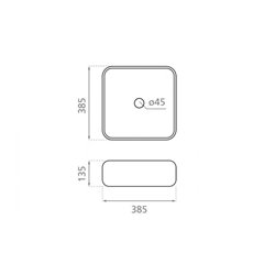 Vasque Dinan 385x385 mm Sans trop plein