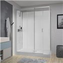 Cabine de douche Kinemagic Design Thermostatique en angle porte coulissante 100/135 x 69/86 cm verre transparent