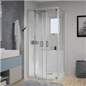 Cabine de douche Kinemagic Design Mécanique en angle 2 portes pivotantes 120/155 x 69/86 cm verre transparent