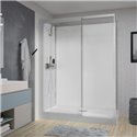 Cabine de douche Kinemagic Design Mécanique en angle espace ouvert 140/175 x 89/106 cm verre transparent