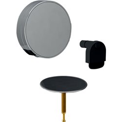 Kit de finition Split vidage de baignoire avec actionnement rotatif et arrivée d'eau noir mat