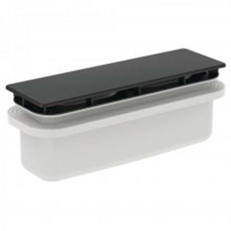 Bonde de douche rectangulaire hauteur réduite Noir mat