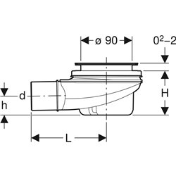 Bonde de receveur de douche Garde d'eau 50 mm sortie PE Ø50 mm