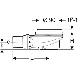 Bonde de receveur de douche Garde d'eau 50 mm sortie PVC Ø40 mm