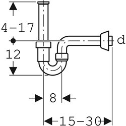 Siphon en tube coudé 151.100.11.1 Ø 40 mm pour lavabo et bidet