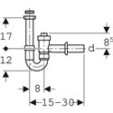 Siphon en tube coudé 152.860.11.1 Ø 40 mm pour lavabo