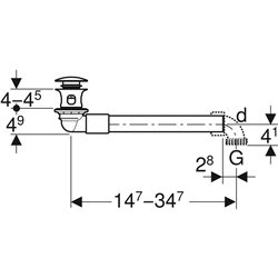 Siphon gain de place Ø 32 mm bonde déclenchement par pression