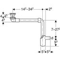 Siphon à tube plongeur Ø 40 mm, gain de place épaisseur lavabo 40-45 mm