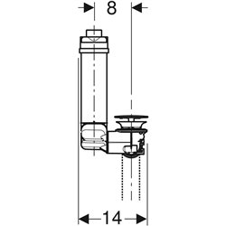 Siphon Clou gain de place Ø 32 mm bonde déclenchement par levier