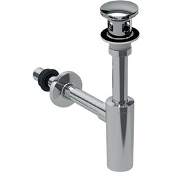 Siphon à tube plongeur Ø 32-40 mm chromé brillant