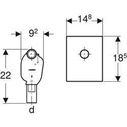 Siphon à encastrer Avec kit de finition Acier inox brossé