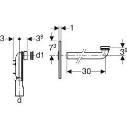 Siphon à encastrer Avec kit de finition Acier inox brossé