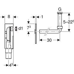 Siphon à encastrer Avec kit à encastrer Chromé brillant