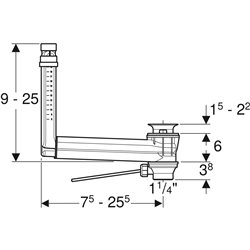 Raccordement de lavabo Avec déclenchement par levier  
