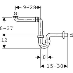 Siphon en tube coudé gain de place 